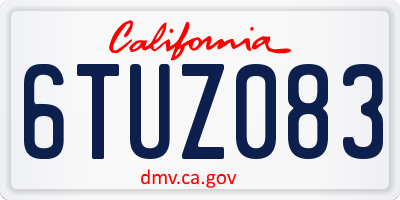CA license plate 6TUZ083