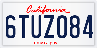 CA license plate 6TUZ084