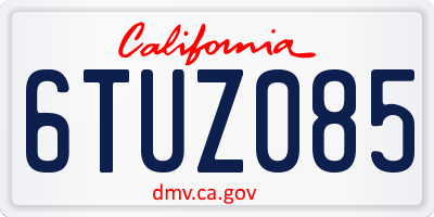 CA license plate 6TUZ085