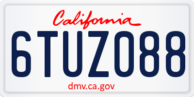 CA license plate 6TUZ088