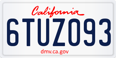 CA license plate 6TUZ093