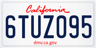 CA license plate 6TUZ095