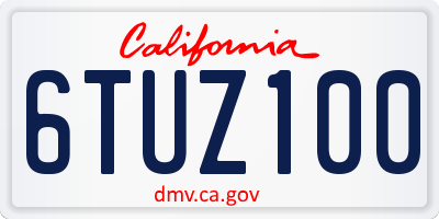 CA license plate 6TUZ100