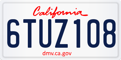 CA license plate 6TUZ108