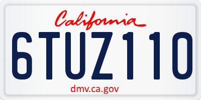 CA license plate 6TUZ110