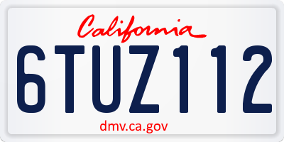 CA license plate 6TUZ112