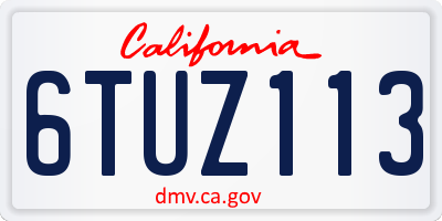 CA license plate 6TUZ113