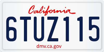 CA license plate 6TUZ115