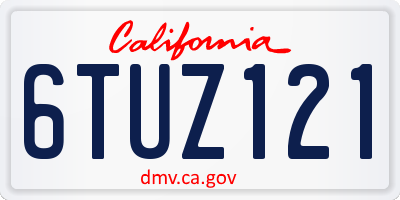 CA license plate 6TUZ121
