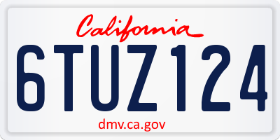 CA license plate 6TUZ124