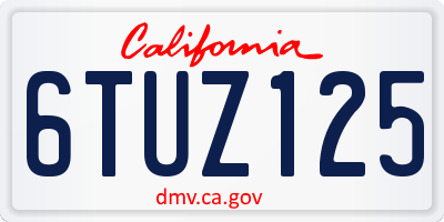CA license plate 6TUZ125