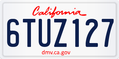 CA license plate 6TUZ127