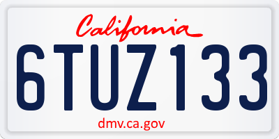 CA license plate 6TUZ133
