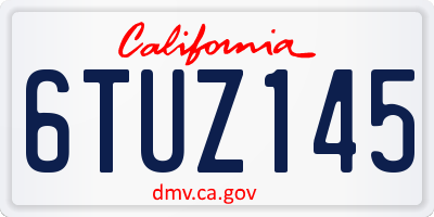 CA license plate 6TUZ145