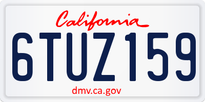 CA license plate 6TUZ159