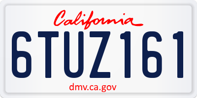 CA license plate 6TUZ161