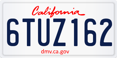 CA license plate 6TUZ162