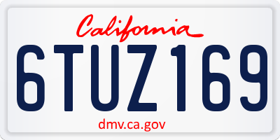 CA license plate 6TUZ169