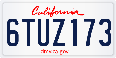 CA license plate 6TUZ173