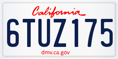 CA license plate 6TUZ175