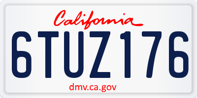 CA license plate 6TUZ176