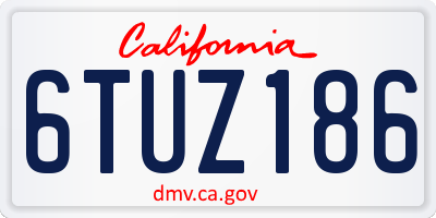 CA license plate 6TUZ186