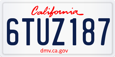CA license plate 6TUZ187