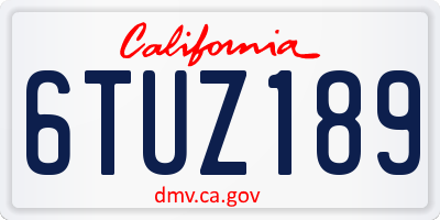 CA license plate 6TUZ189