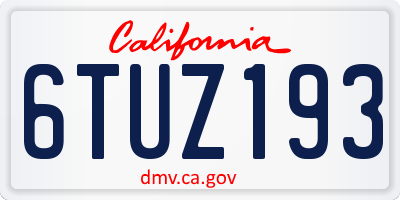 CA license plate 6TUZ193