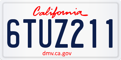 CA license plate 6TUZ211