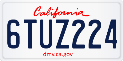 CA license plate 6TUZ224