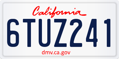 CA license plate 6TUZ241