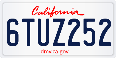 CA license plate 6TUZ252