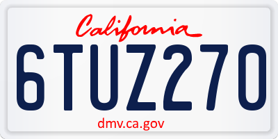 CA license plate 6TUZ270