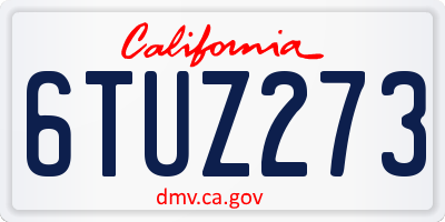 CA license plate 6TUZ273