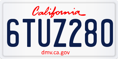 CA license plate 6TUZ280