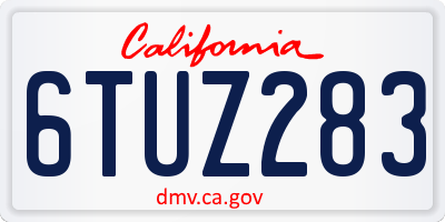 CA license plate 6TUZ283