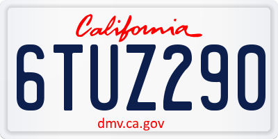 CA license plate 6TUZ290