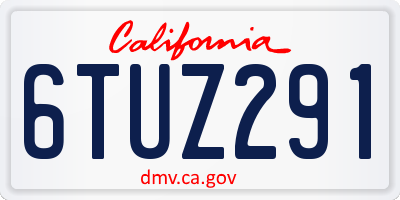CA license plate 6TUZ291