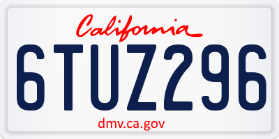 CA license plate 6TUZ296
