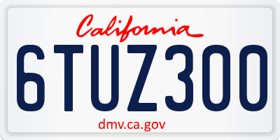 CA license plate 6TUZ300