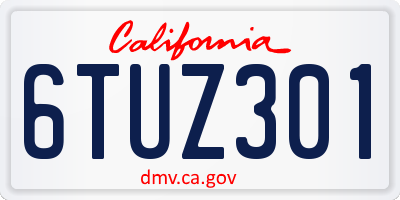 CA license plate 6TUZ301