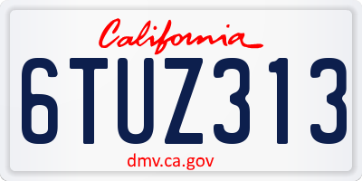 CA license plate 6TUZ313