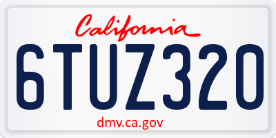 CA license plate 6TUZ320