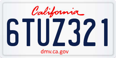 CA license plate 6TUZ321