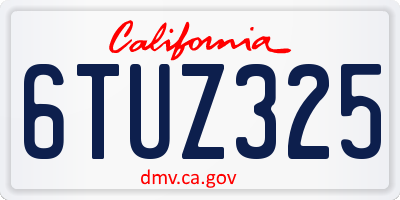 CA license plate 6TUZ325