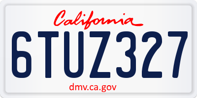 CA license plate 6TUZ327