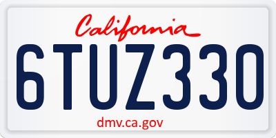 CA license plate 6TUZ330