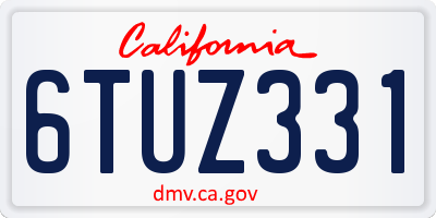 CA license plate 6TUZ331