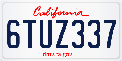 CA license plate 6TUZ337